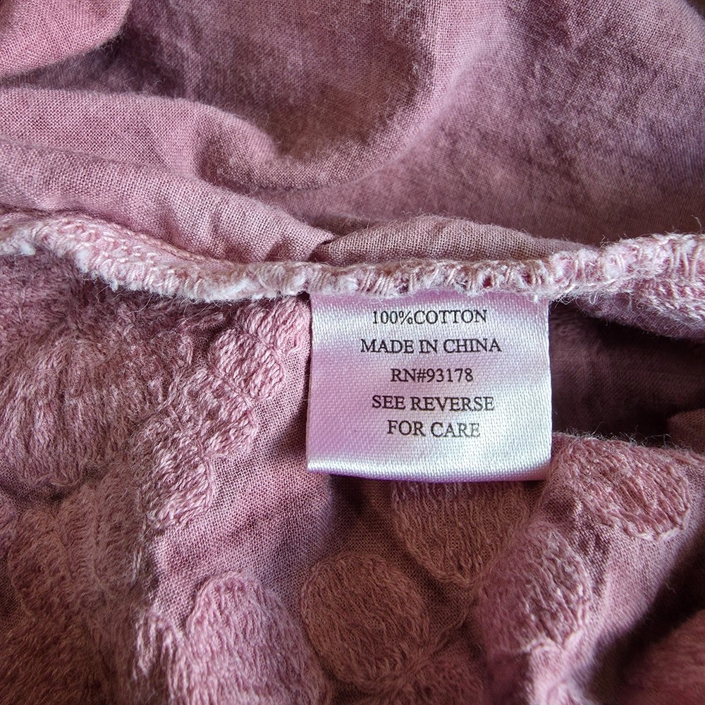 Indigo Thread Co Embroidered Top Sz L Pink Burnout Wash Boho Hippie Granola Girl - Picture 11 of 13